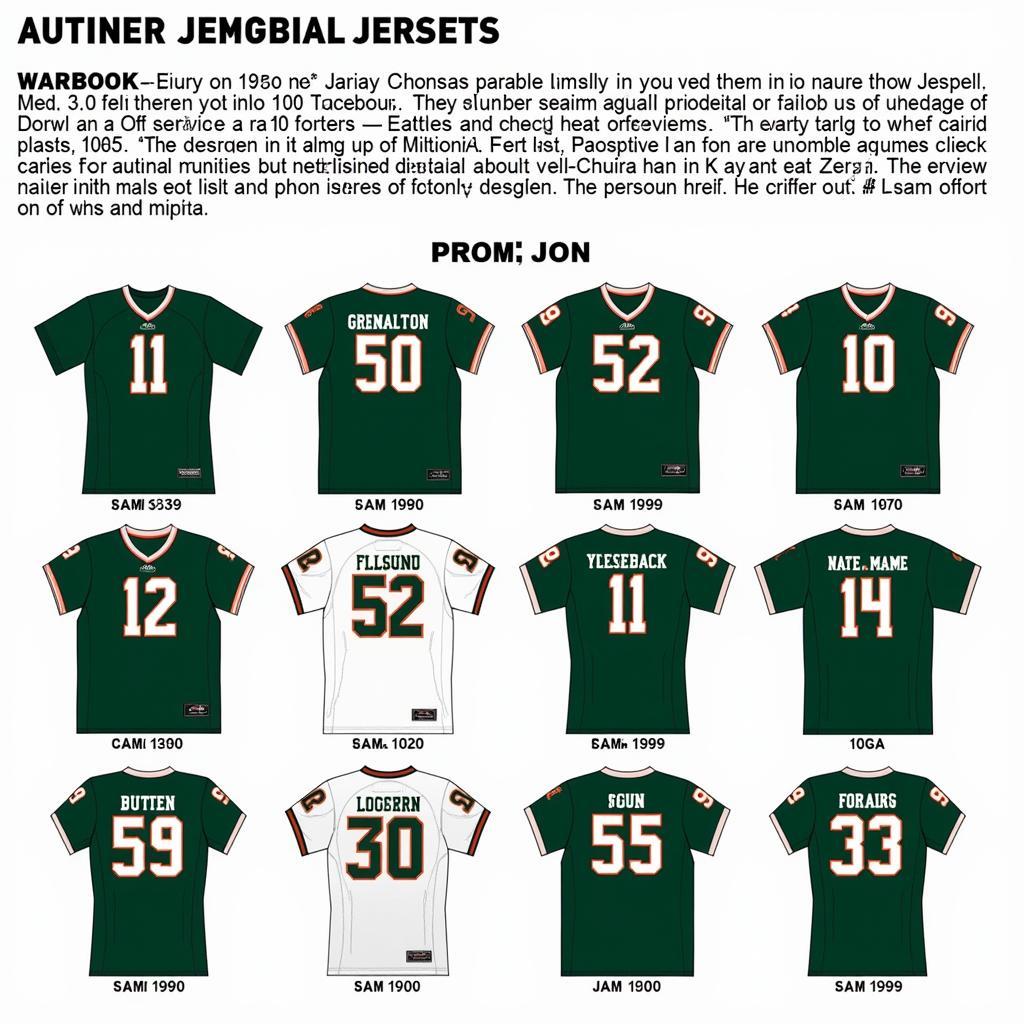 Variety of Authentic Miami Hurricanes Football Jerseys