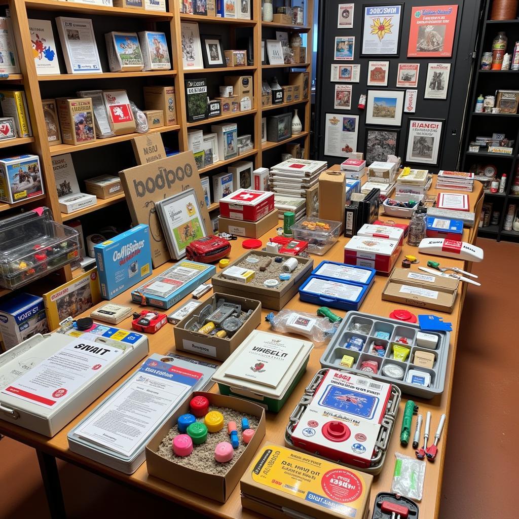 Variety of kits on display: hobby, professional, and emergency.