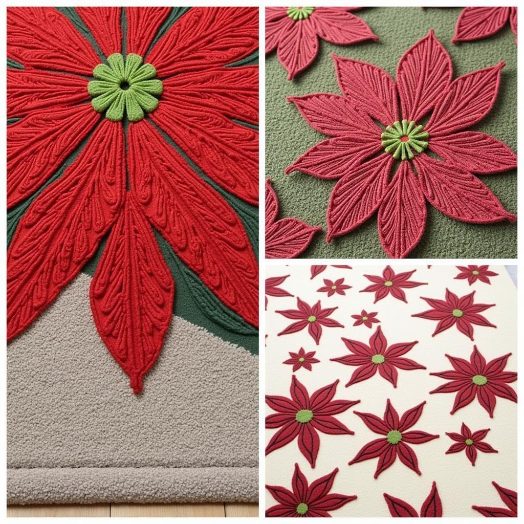 Variety of Poinsettia Rug Designs and Materials