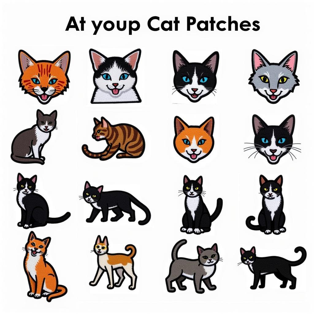 Various cat patches on display