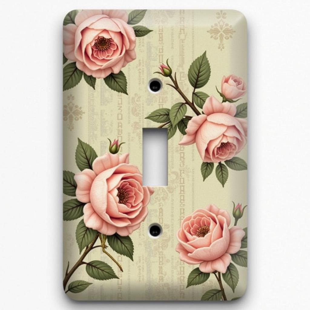 Antique Rose Light Switch Cover for Vintage Decor