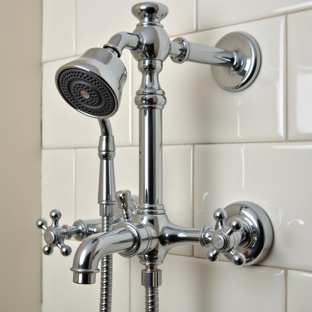 Vintage Shower Kit with Chrome Finish