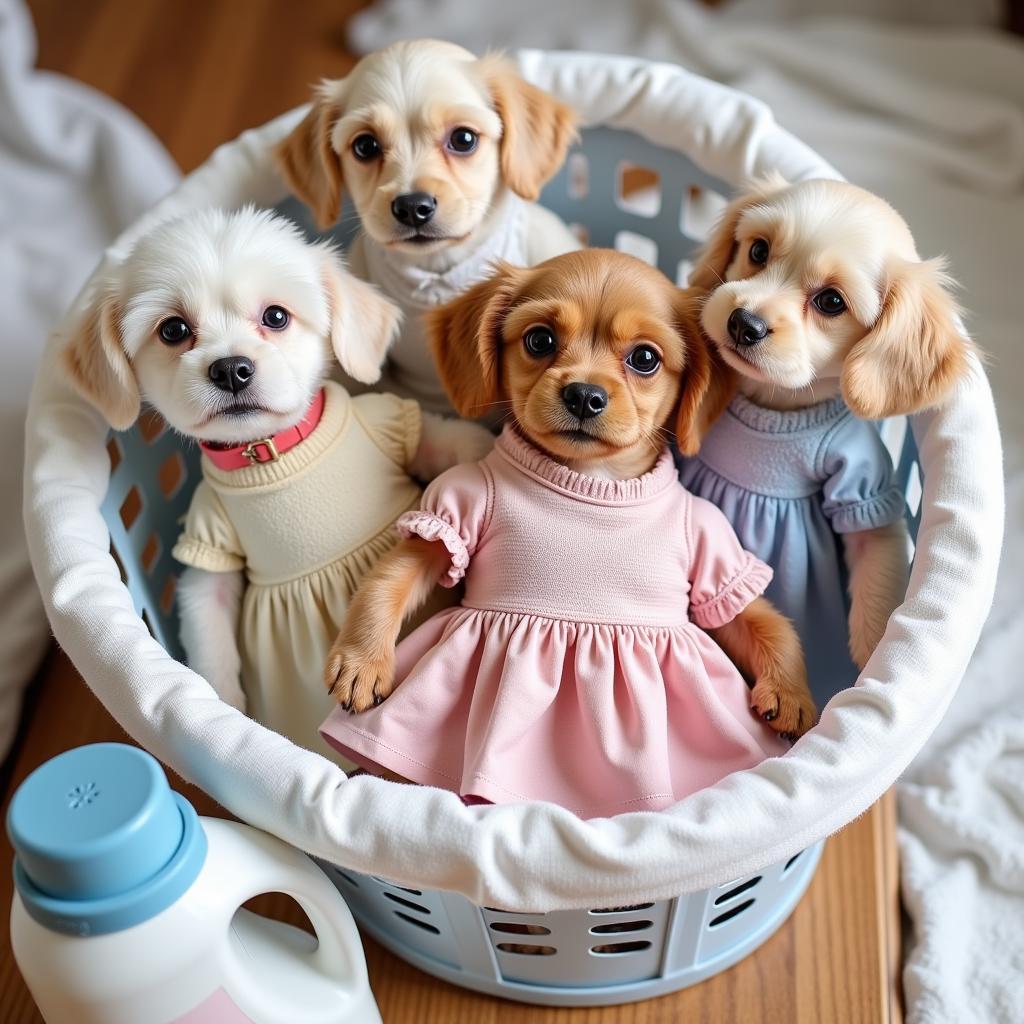 Washing Puppy Dresses