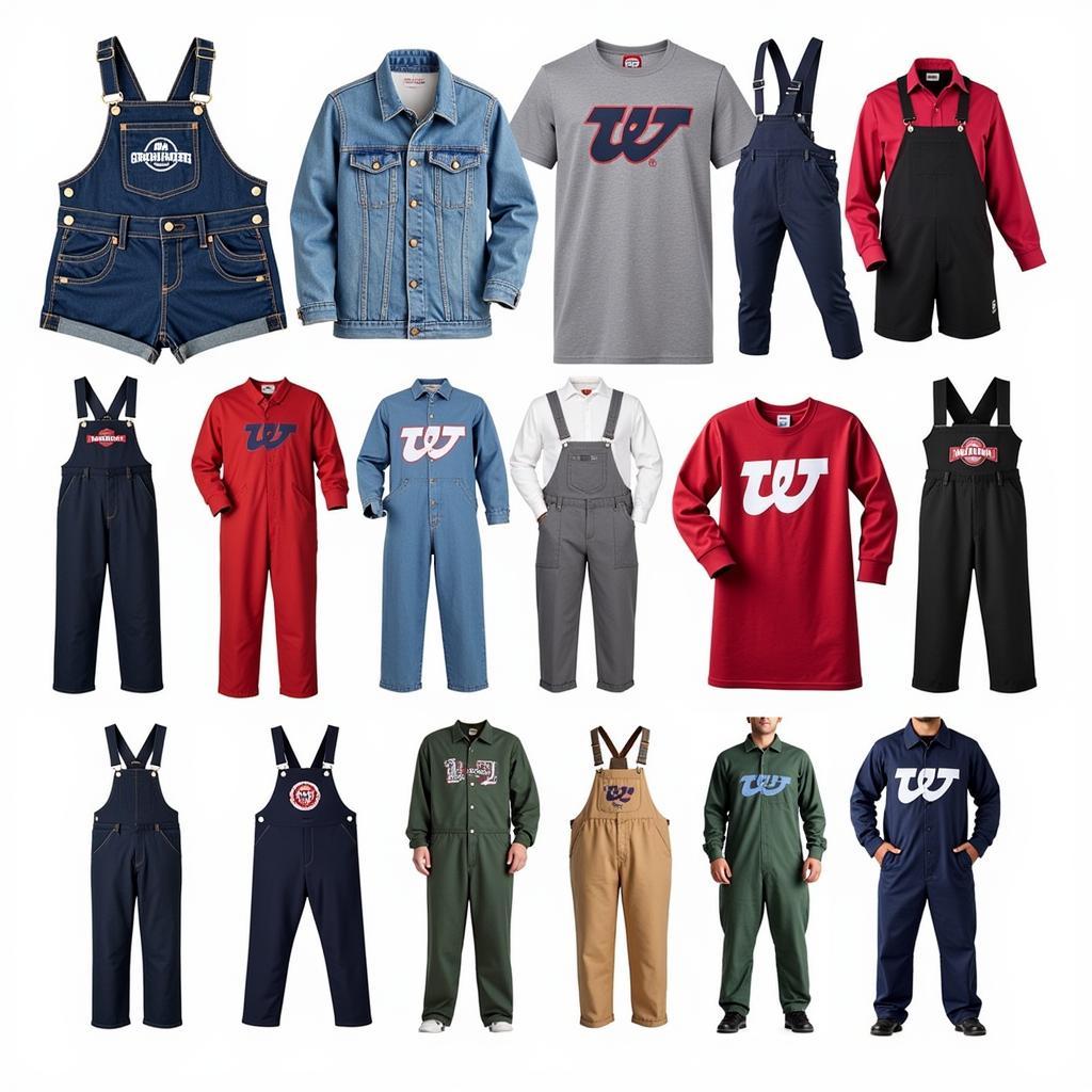 Different styles of Washington Commanders overalls