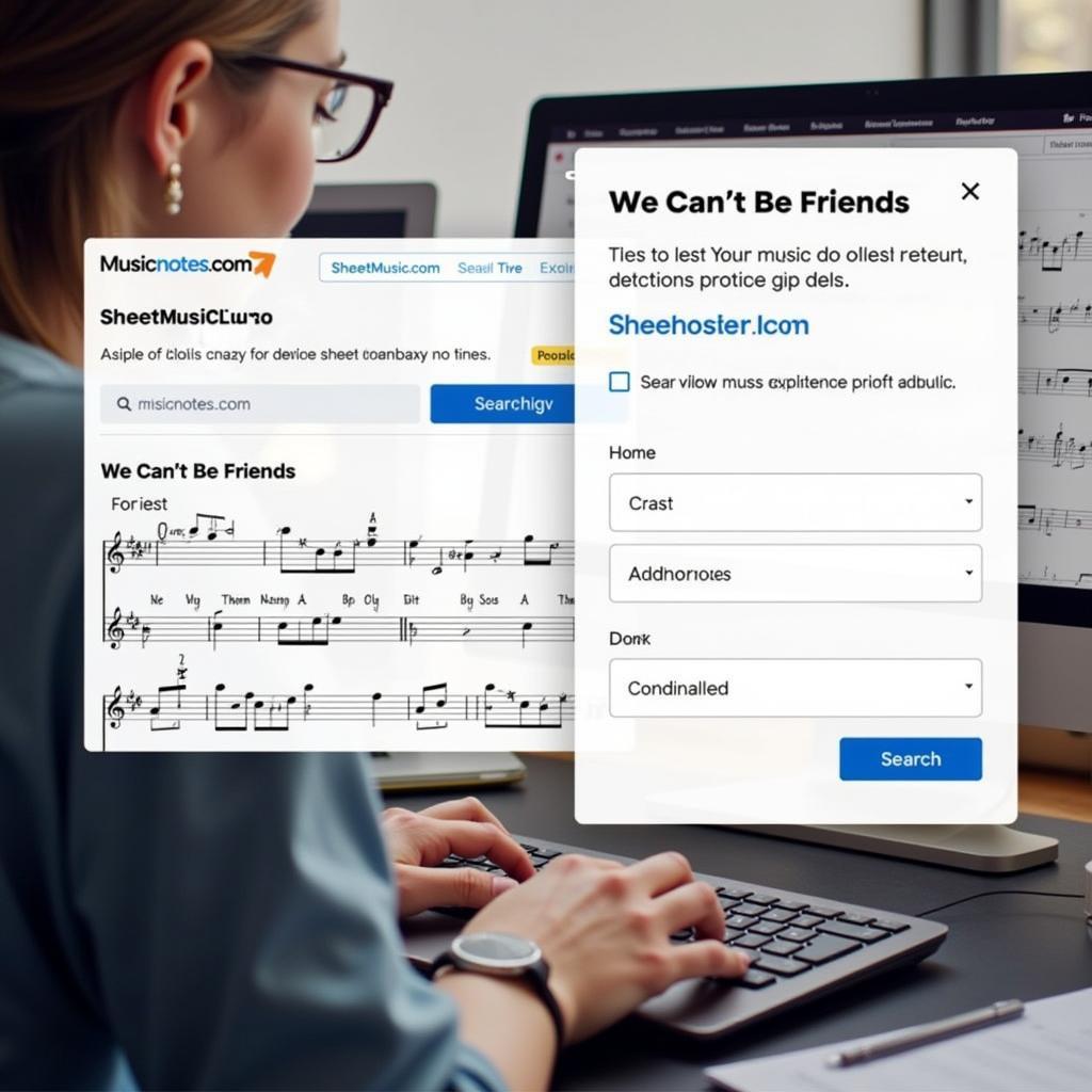 Searching for "We Can't Be Friends" sheet music on online retailers