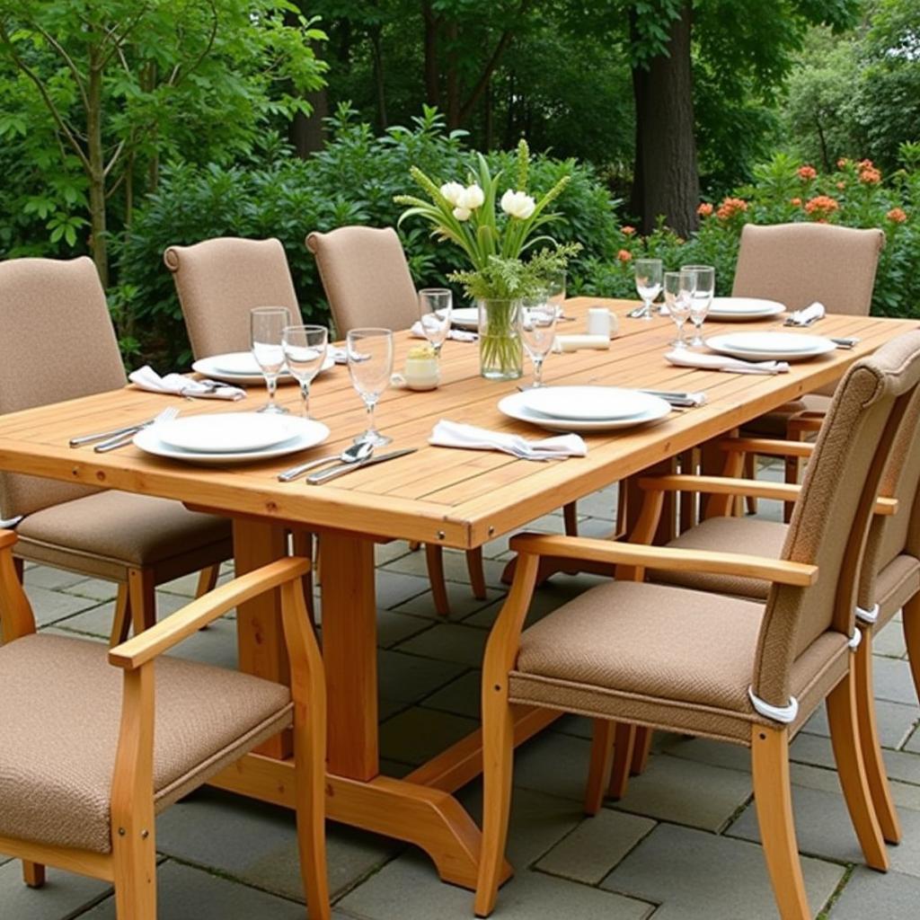 Classic Wooden Patio Table Design