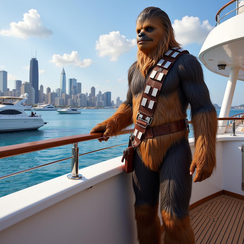 Wookiee bouncer on a luxury yacht