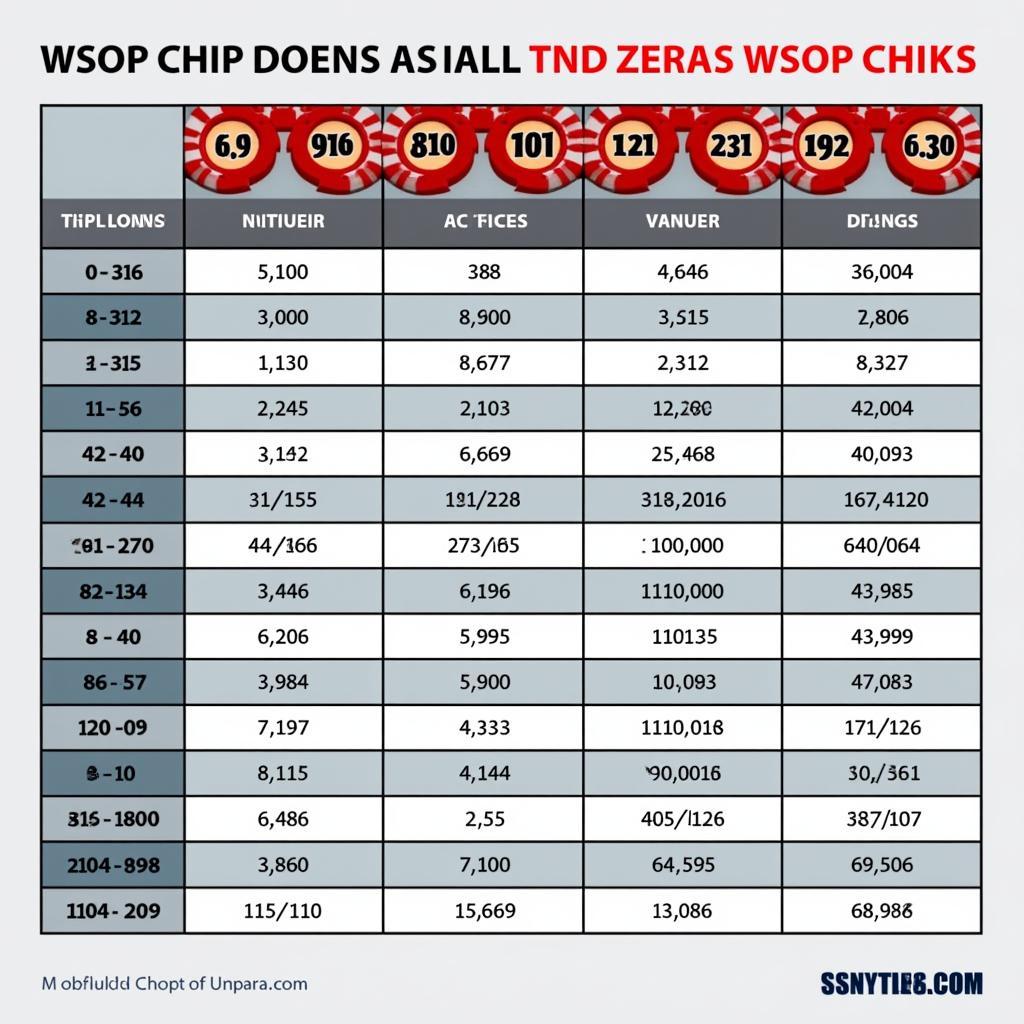 WSOP Chip Denominations and Values