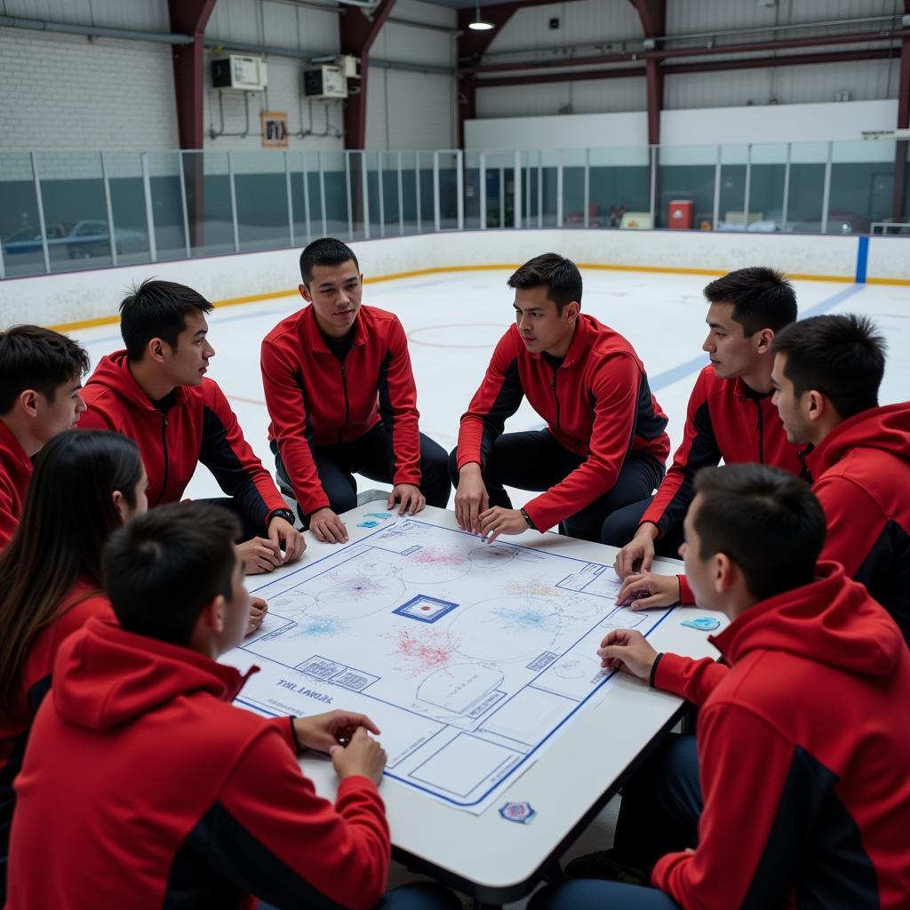 Yamal Discussing Strategy with 21 Team