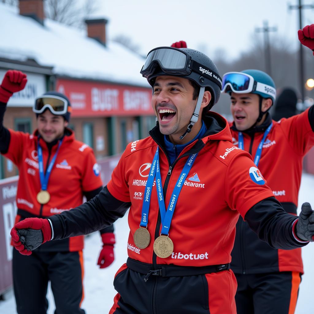 Yamal celebrating with teammates at the Boston Breakout Super Series