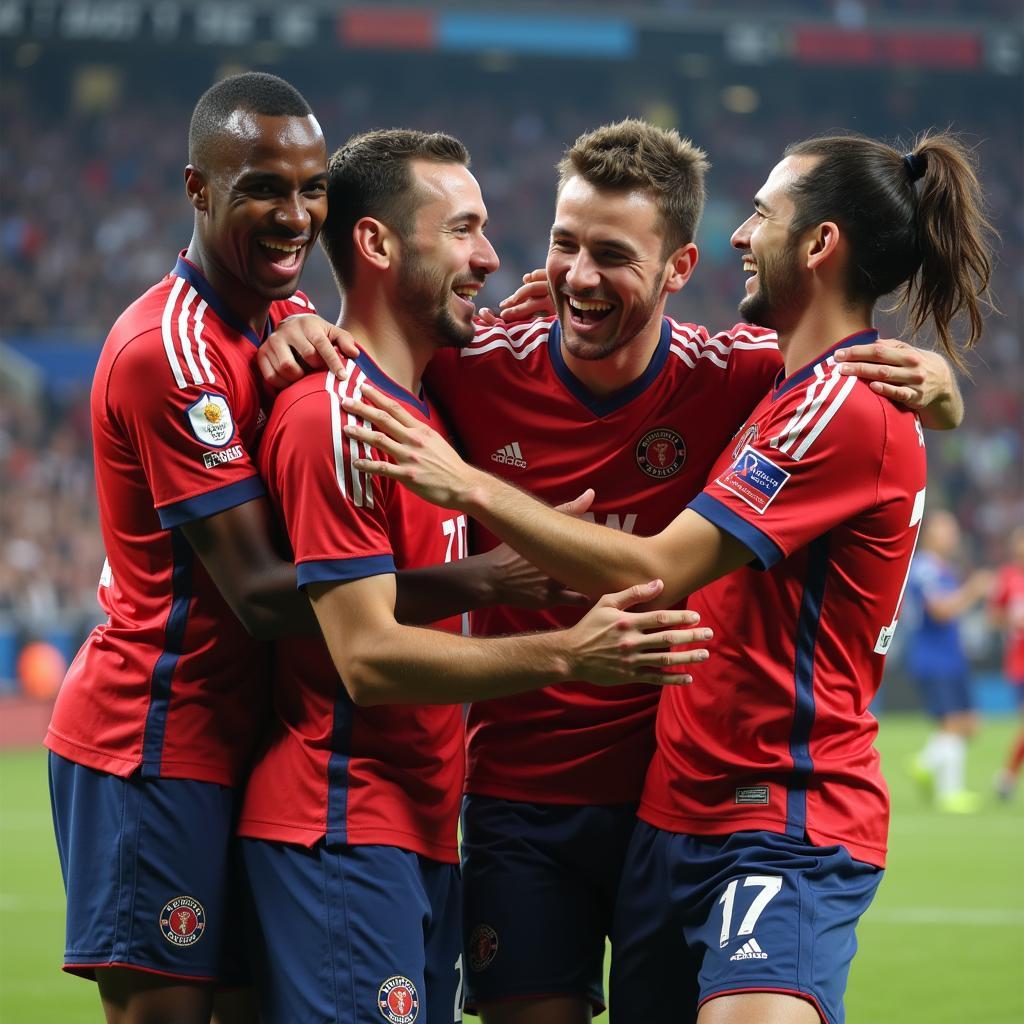 Yamal Celebrating a Goal with Teammates