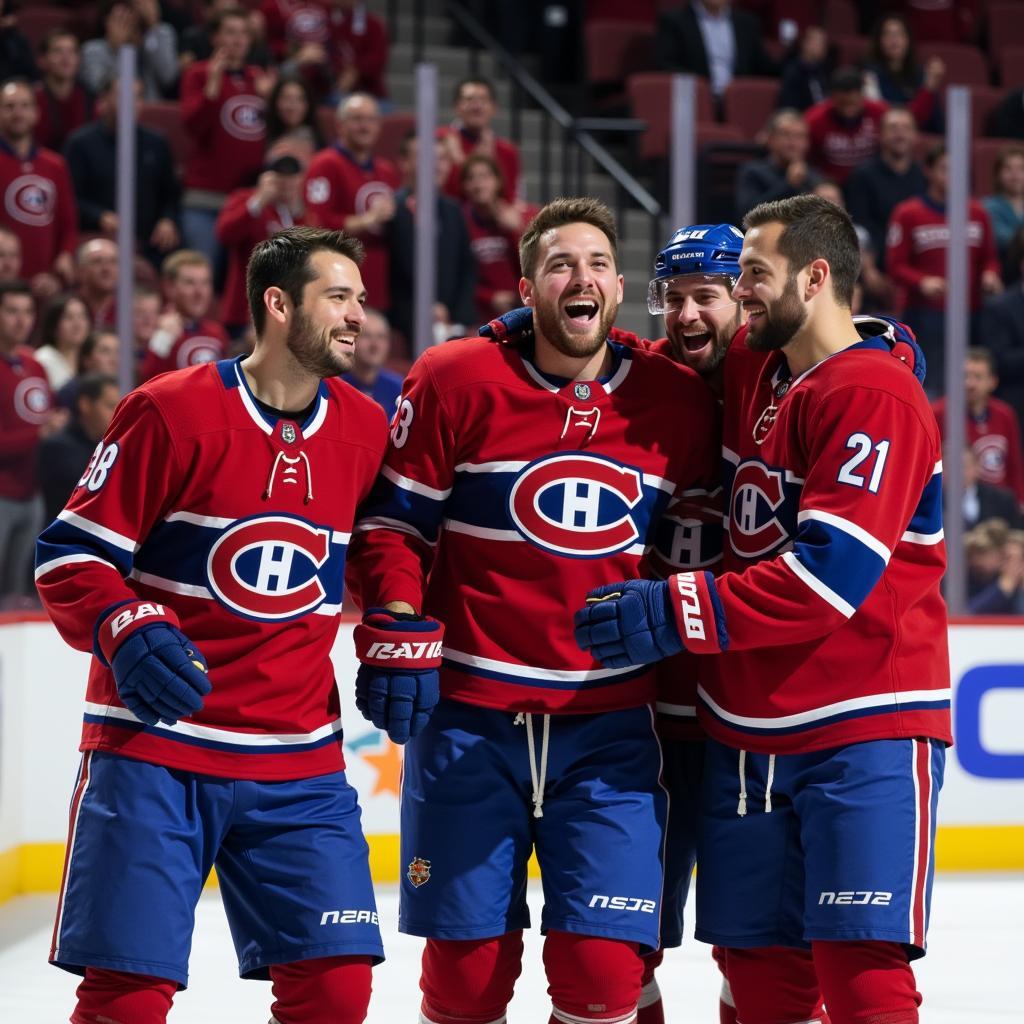 Yamal celebrating with teammates after the quali save