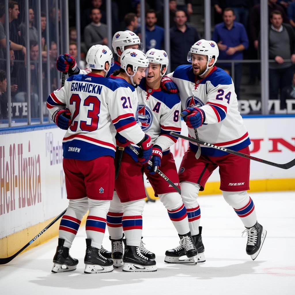 Yamal celebrating a goal with teammates