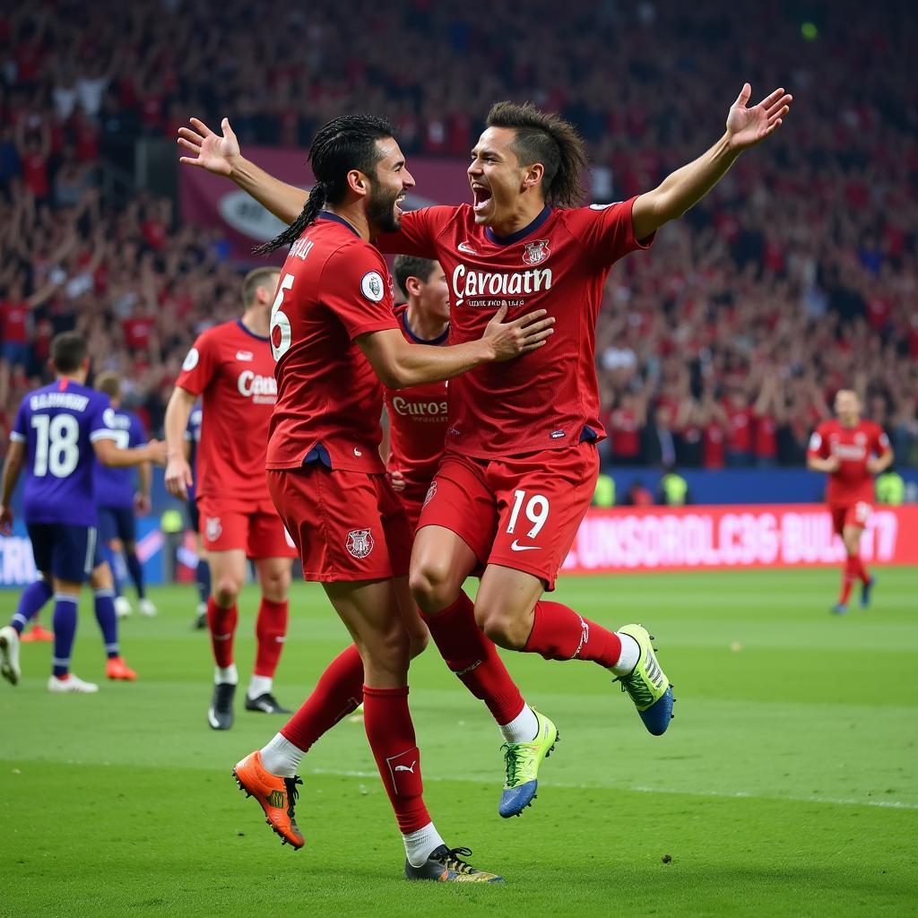 Yamal Celebrating a Goal with Teammates