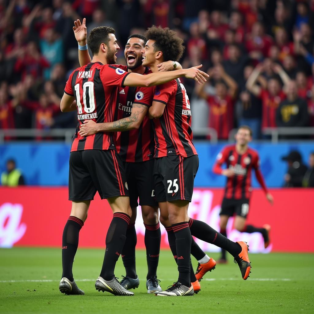 Yamal celebrating a crucial goal in a recent match