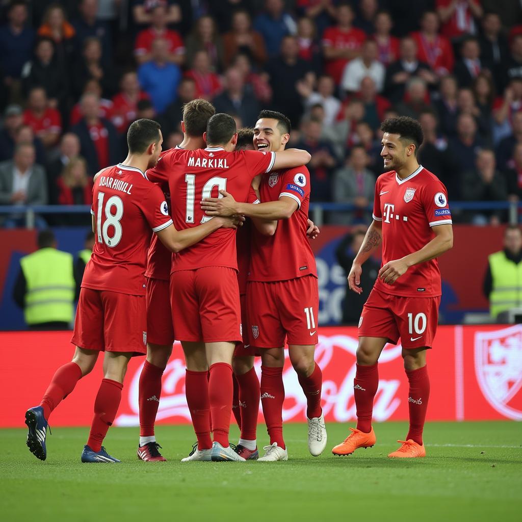 Yamal Celebrating a Goal with Teammates