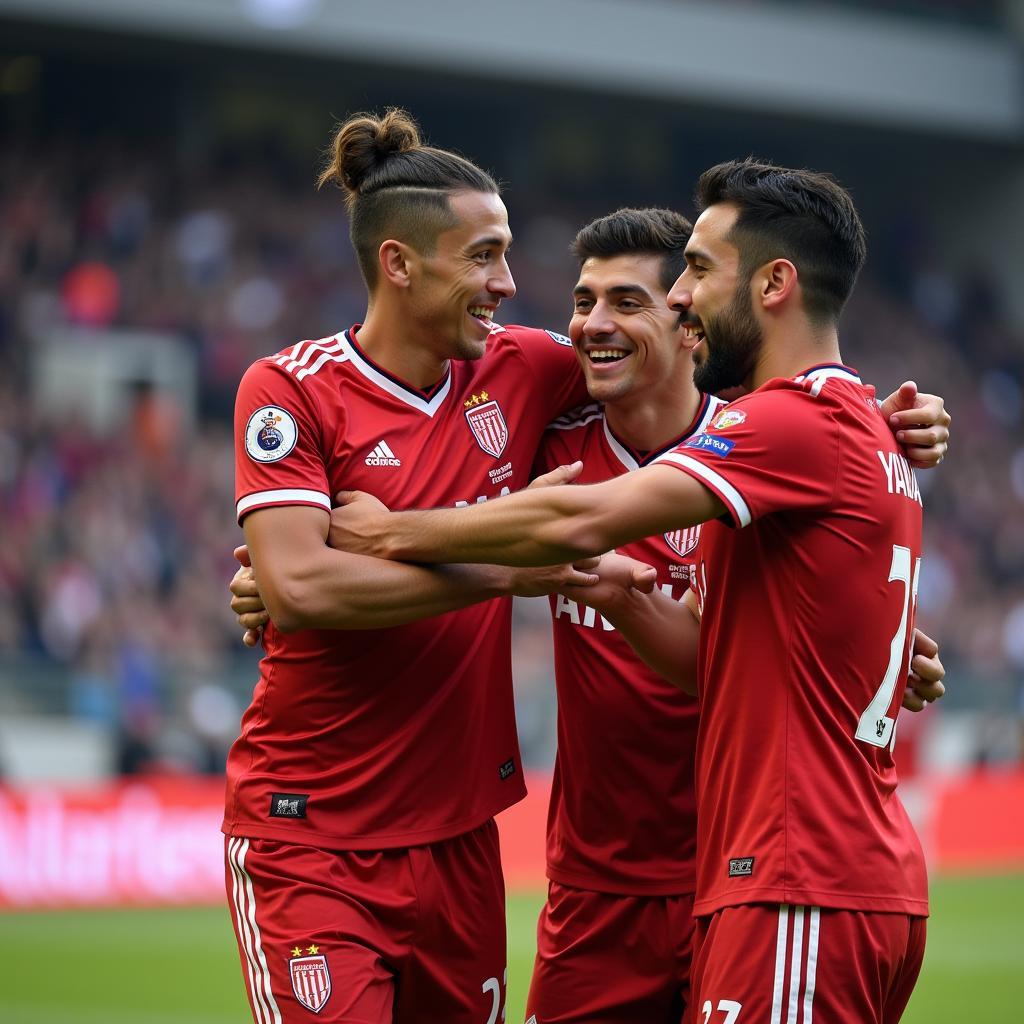 Yamal Celebrating a Goal with Teammates