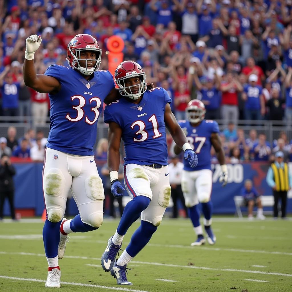 Yamal Celebrating a Touchdown After a Kansas Slant