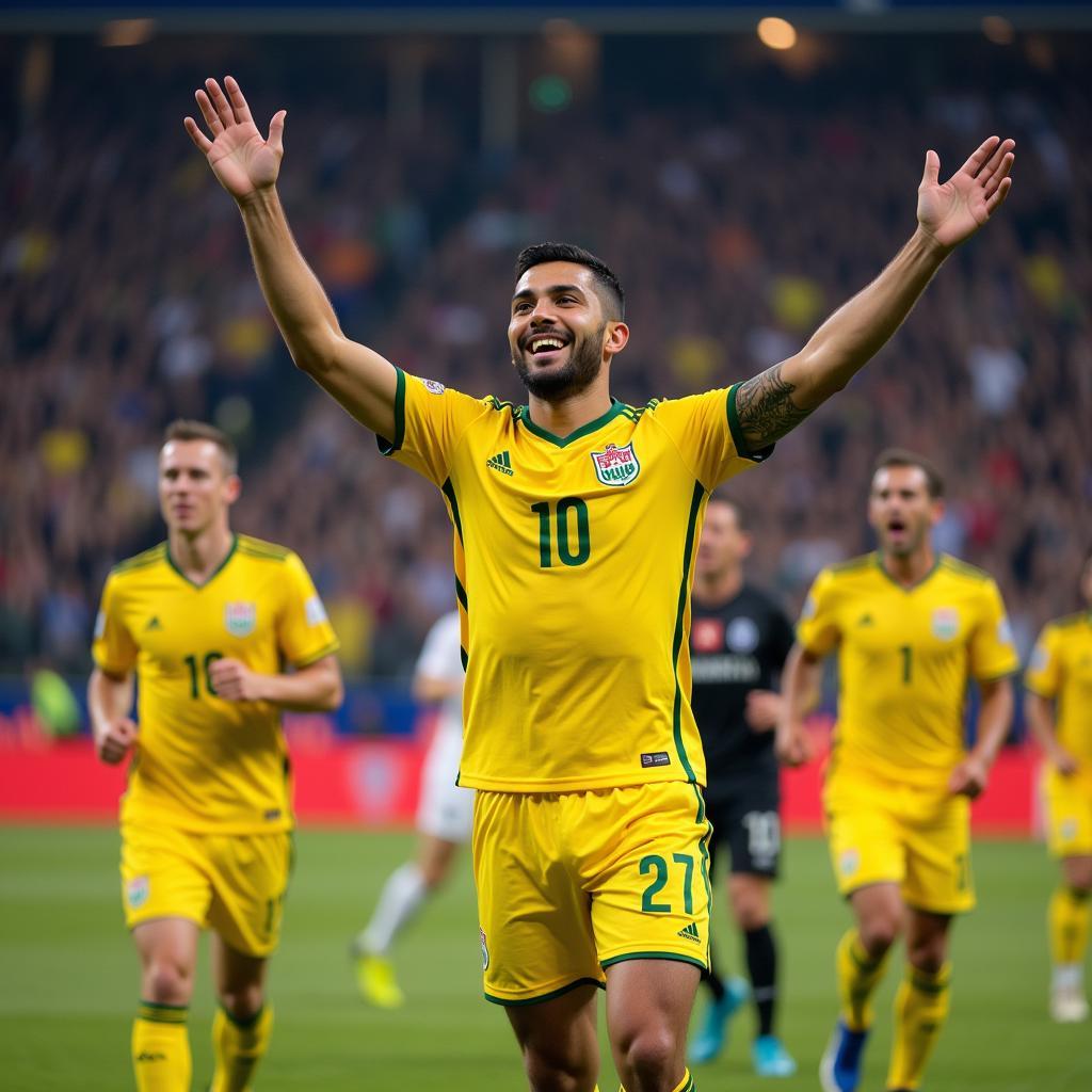 Yamal Celebrating Victory with Teammates