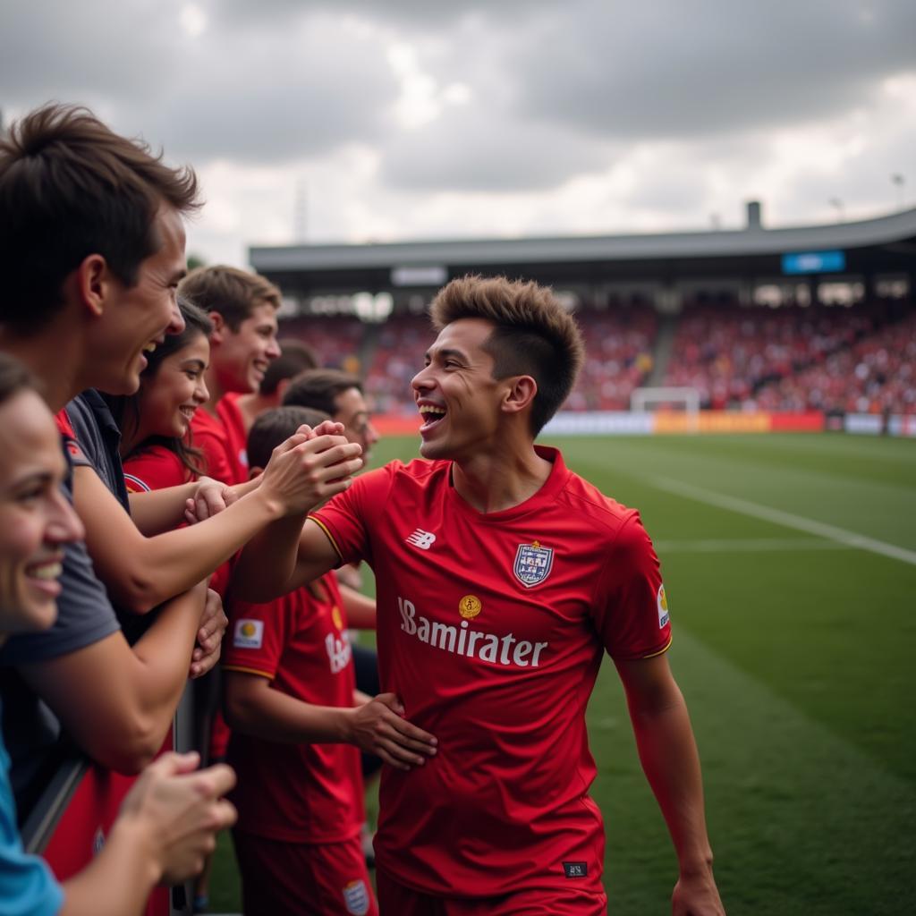 Yamal Celebrating with Fans