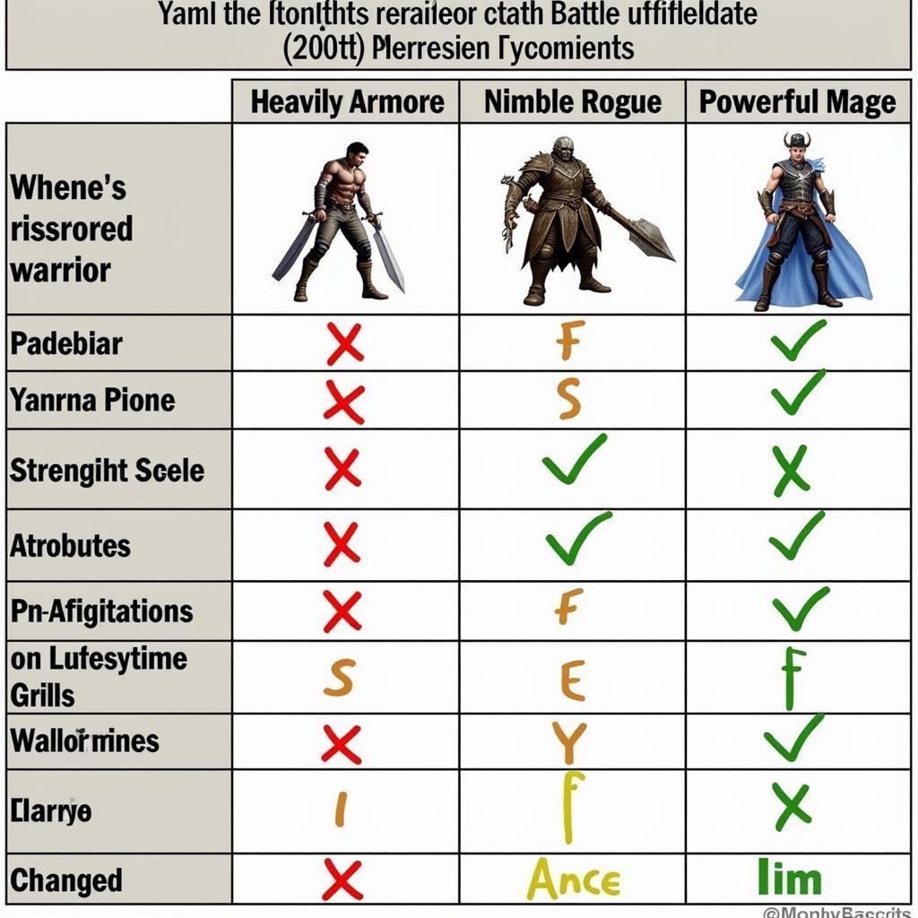 Yamal vs. Various Opponents in a Death Battle Comparison Chart