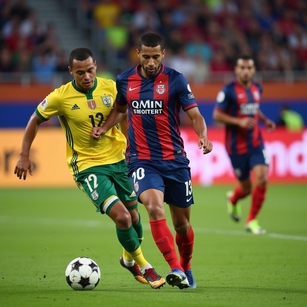 Lamine Yamal showcasing his exceptional dribbling skills in a match