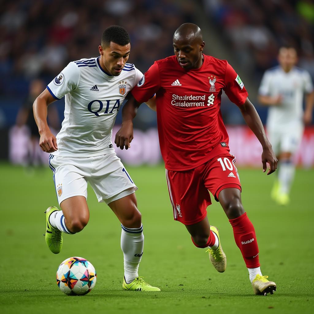 Lamine Yamal exhibiting his extraordinary dribbling skills on the football field