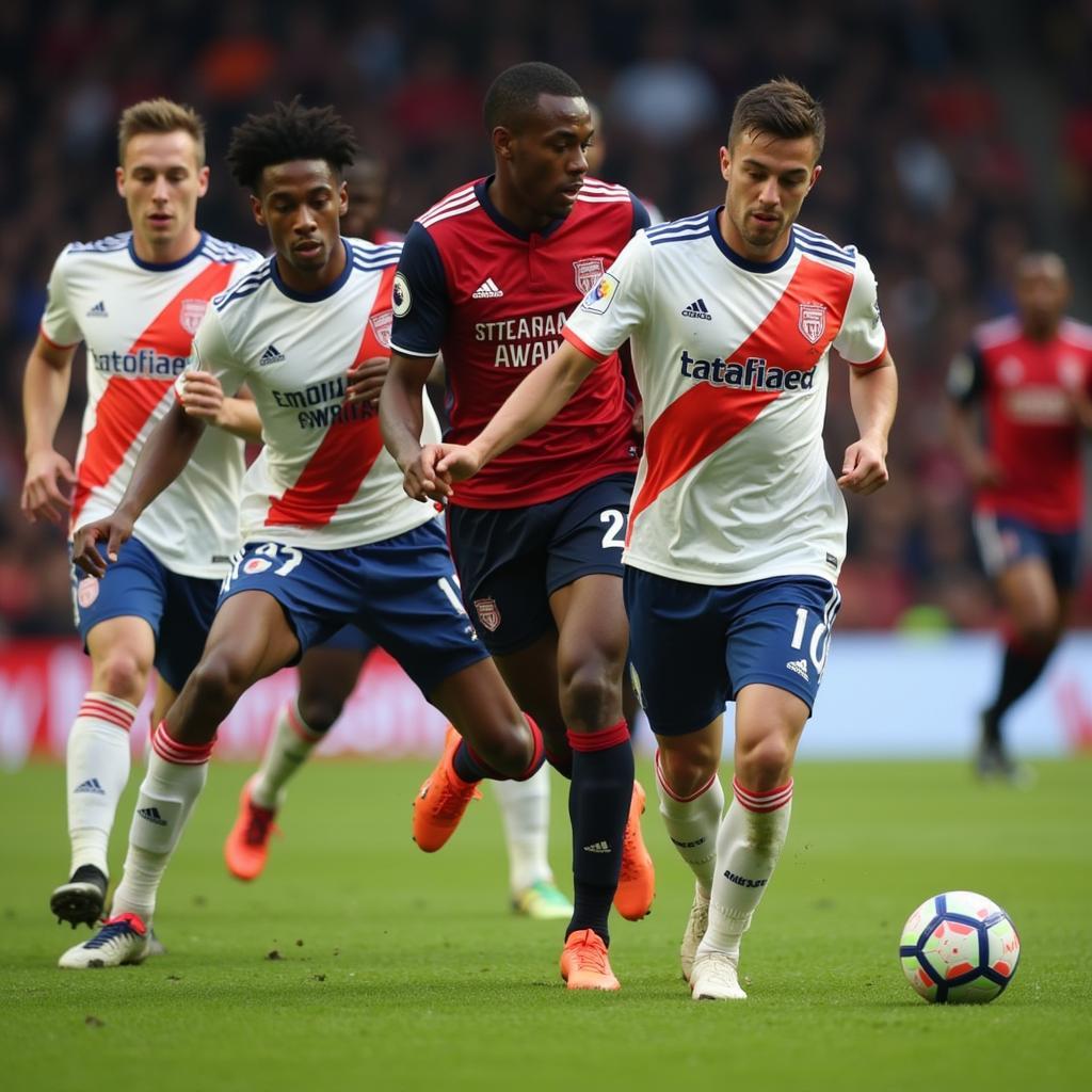 Lamine Yamal showcasing his exceptional dribbling skills against opponents