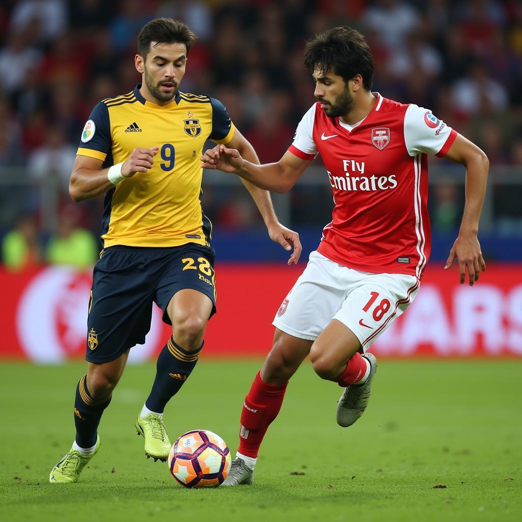 Yamal showcasing his dribbling skills during a match.