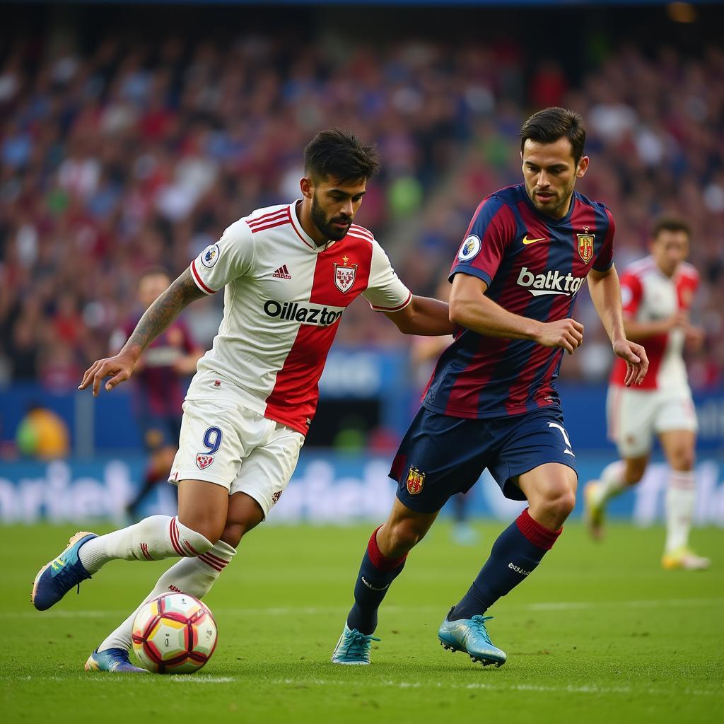 Yamal showcasing his exceptional dribbling skills during a match