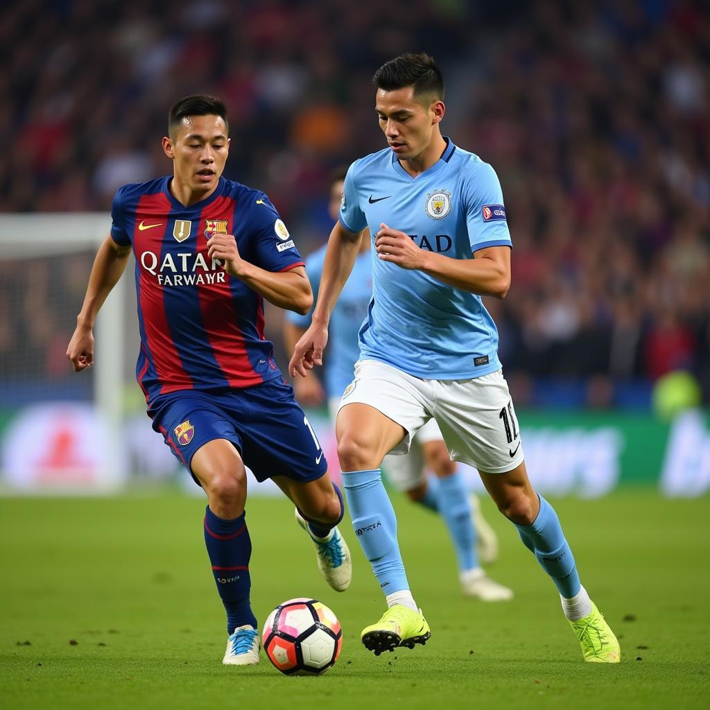 Yamal showcasing his impressive dribbling skills during a match