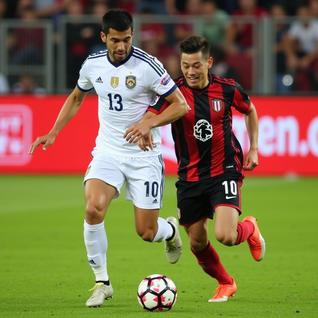 Yamal showcasing his dribbling skills on the field