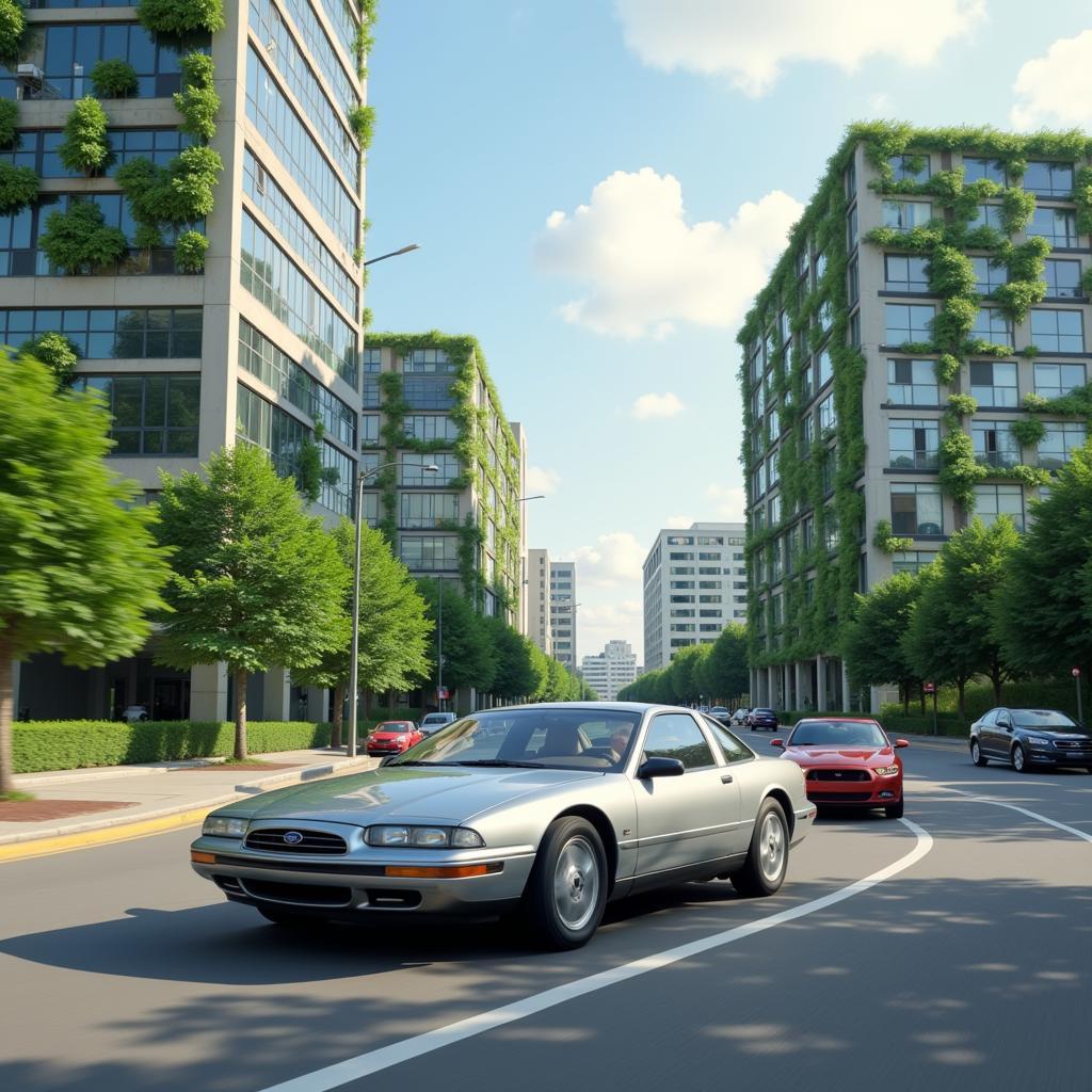 Yamal driving his Ford E36 in the city