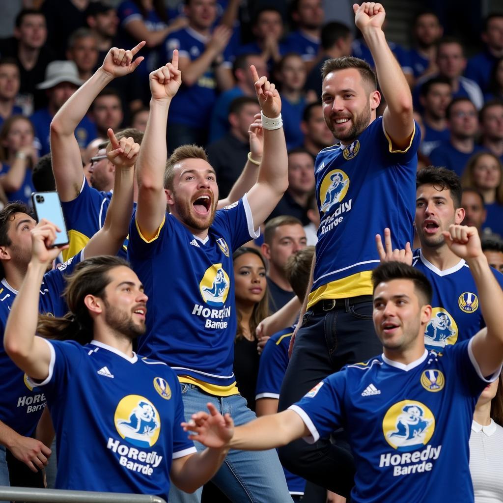 Fans celebrating a Yamal goal with the eagle sound button.