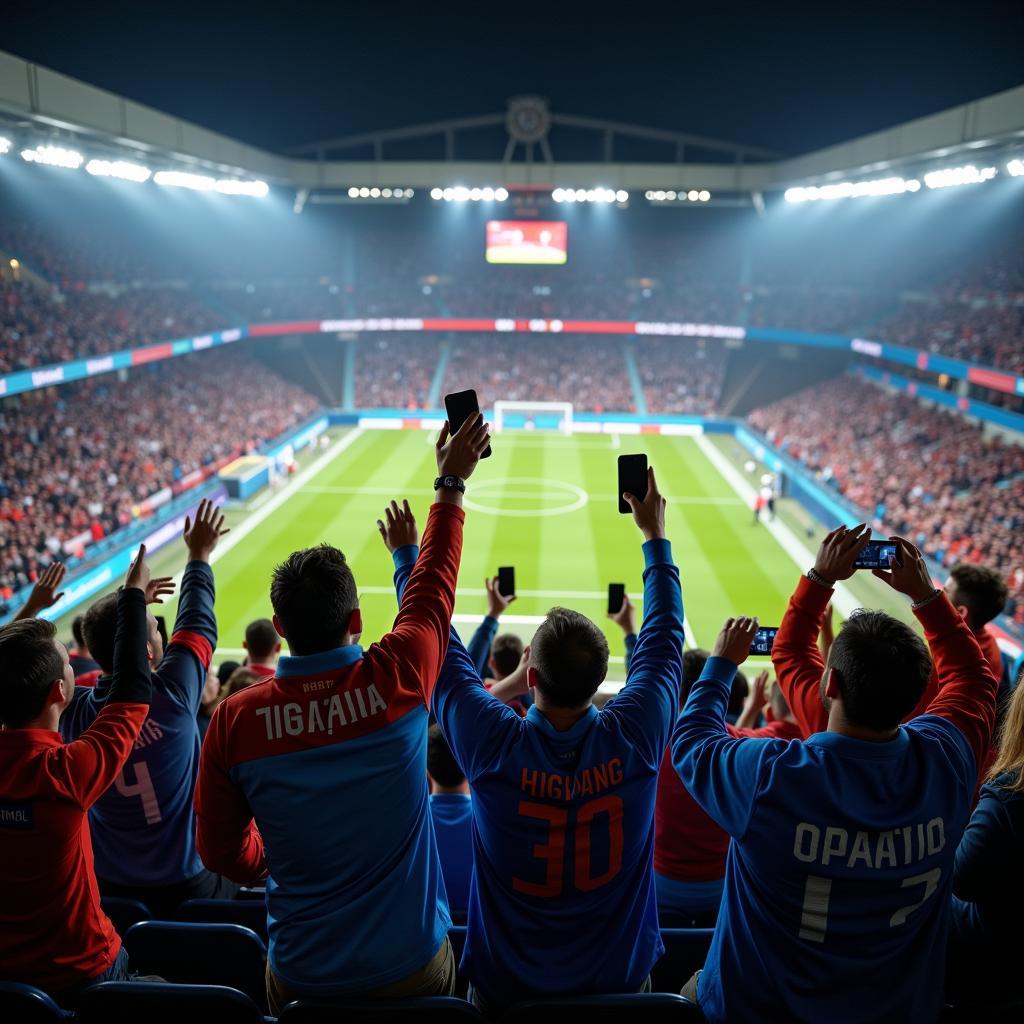 Yamal fans using the eagle sound button during a match.