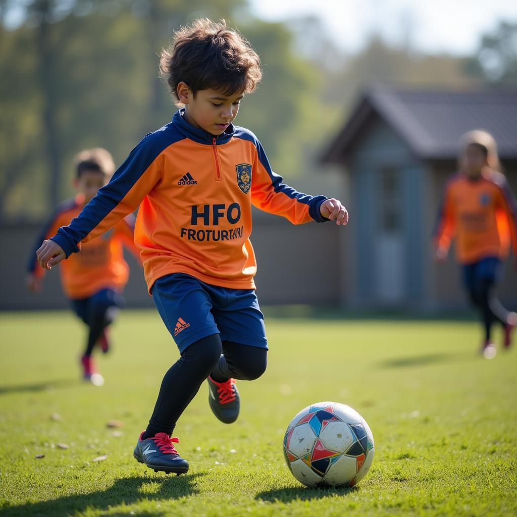 Yamal in early football training