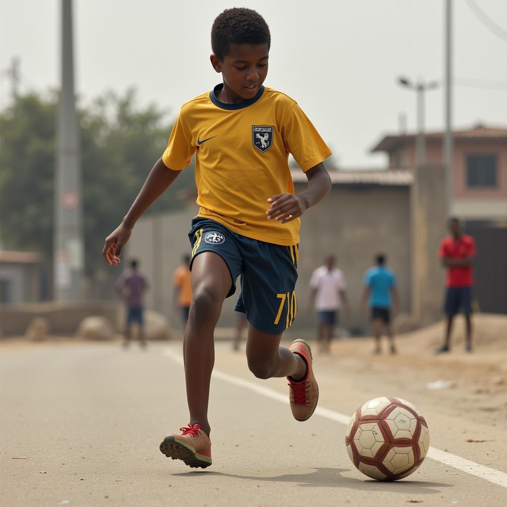 Lamine Yamal's early days in football showcasing his natural talent and dedication.