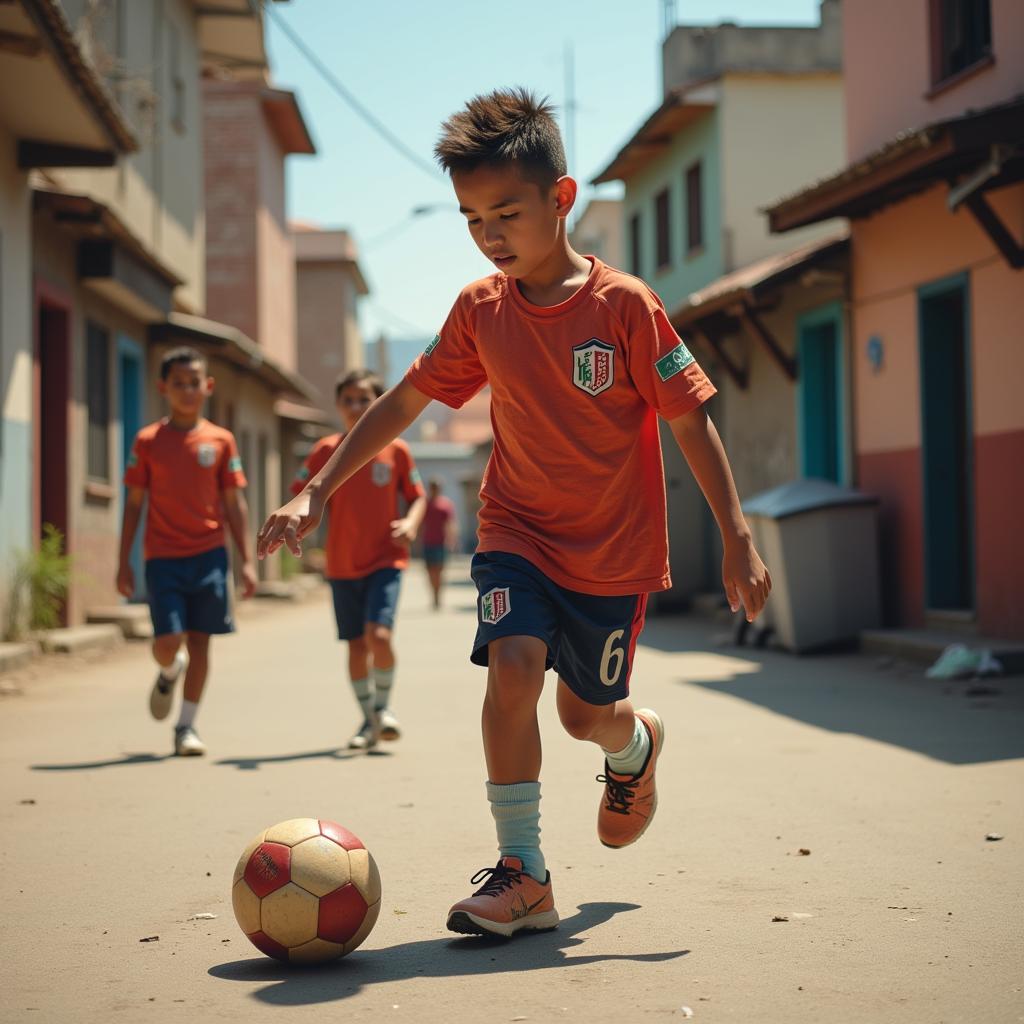 Yamal Playing Street Football