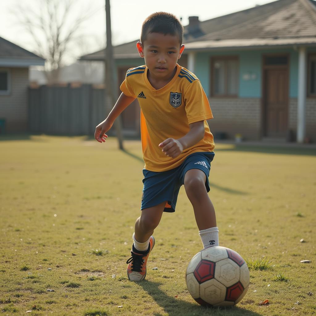 Yamal training in his early years