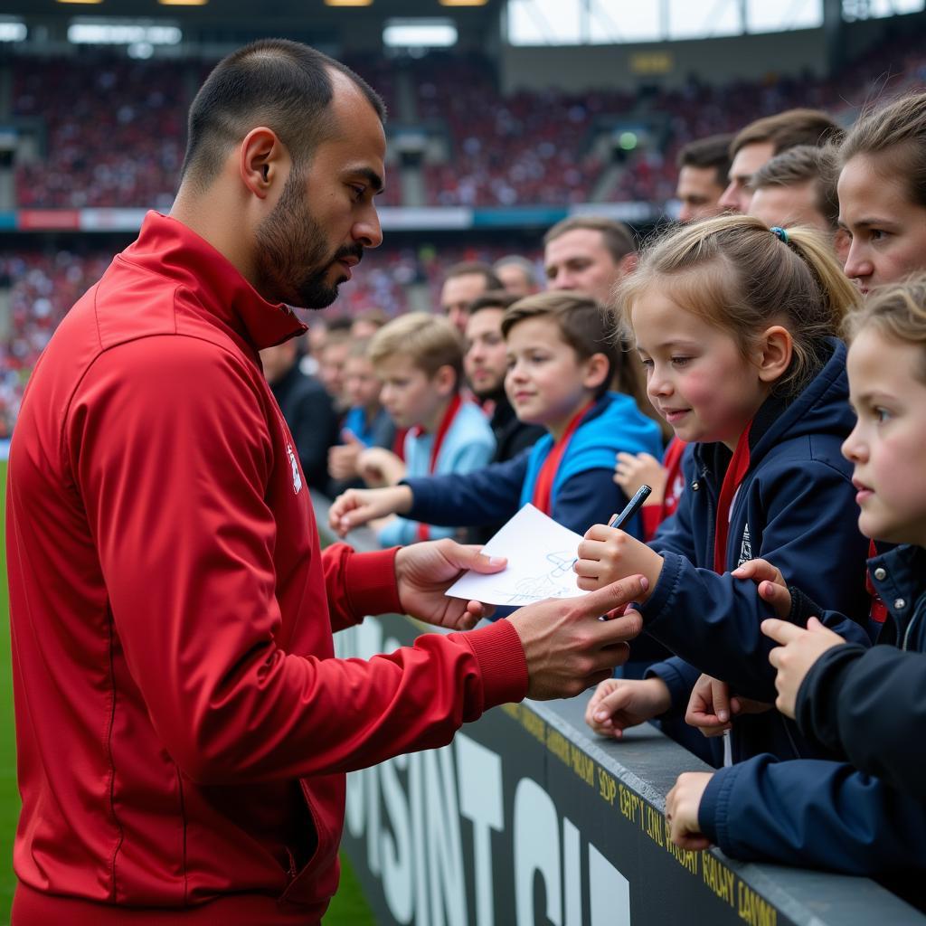 Yamal Engaging with Fans at Field Level Football