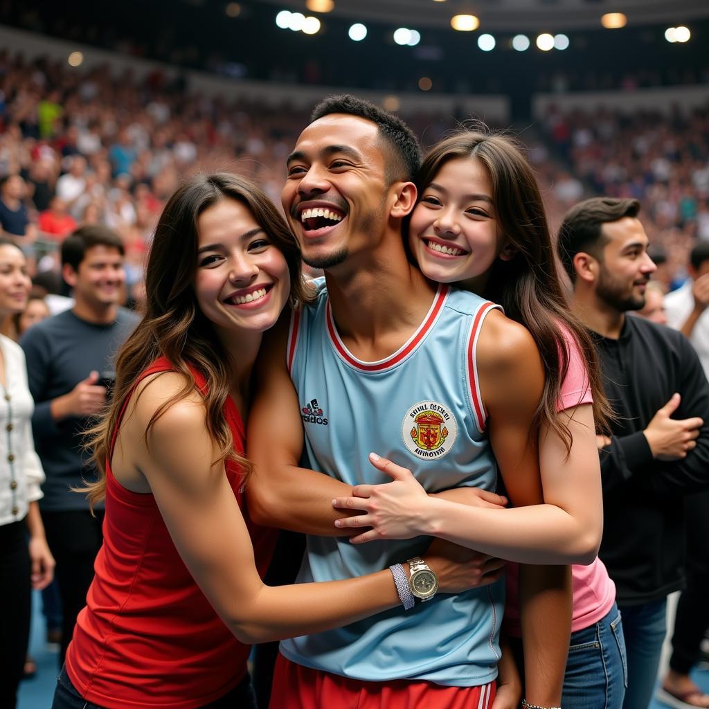 Yamal celebrates a victory with his family