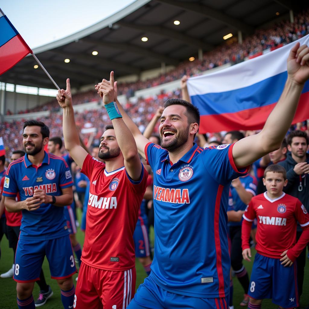 Group of Fans Celebrating Yamal