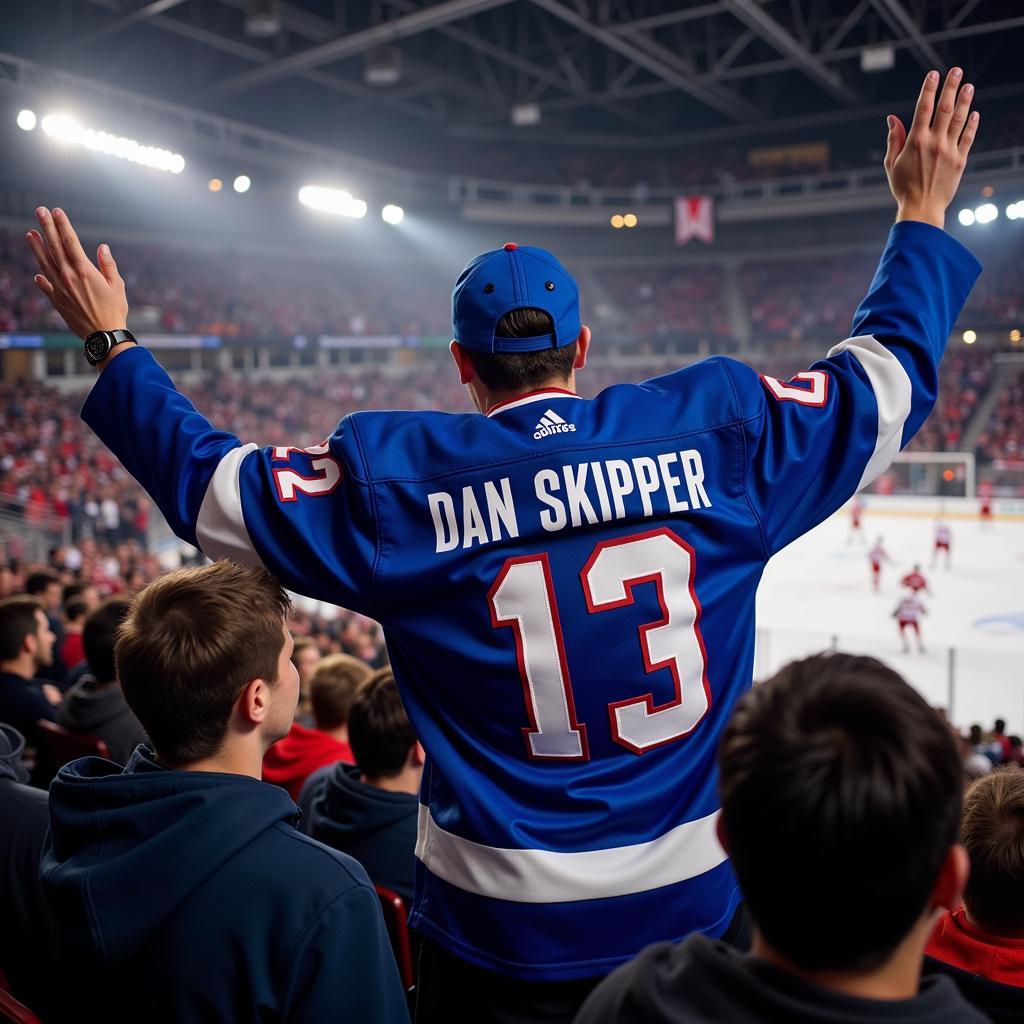 Yamal Fan Wearing Dan Skipper Jersey at Stadium