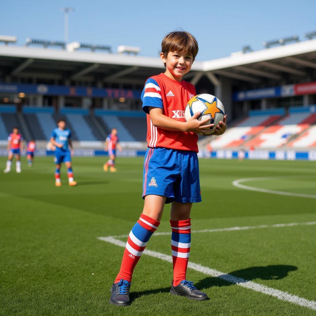 Yamal fan sporting stylish mod socks