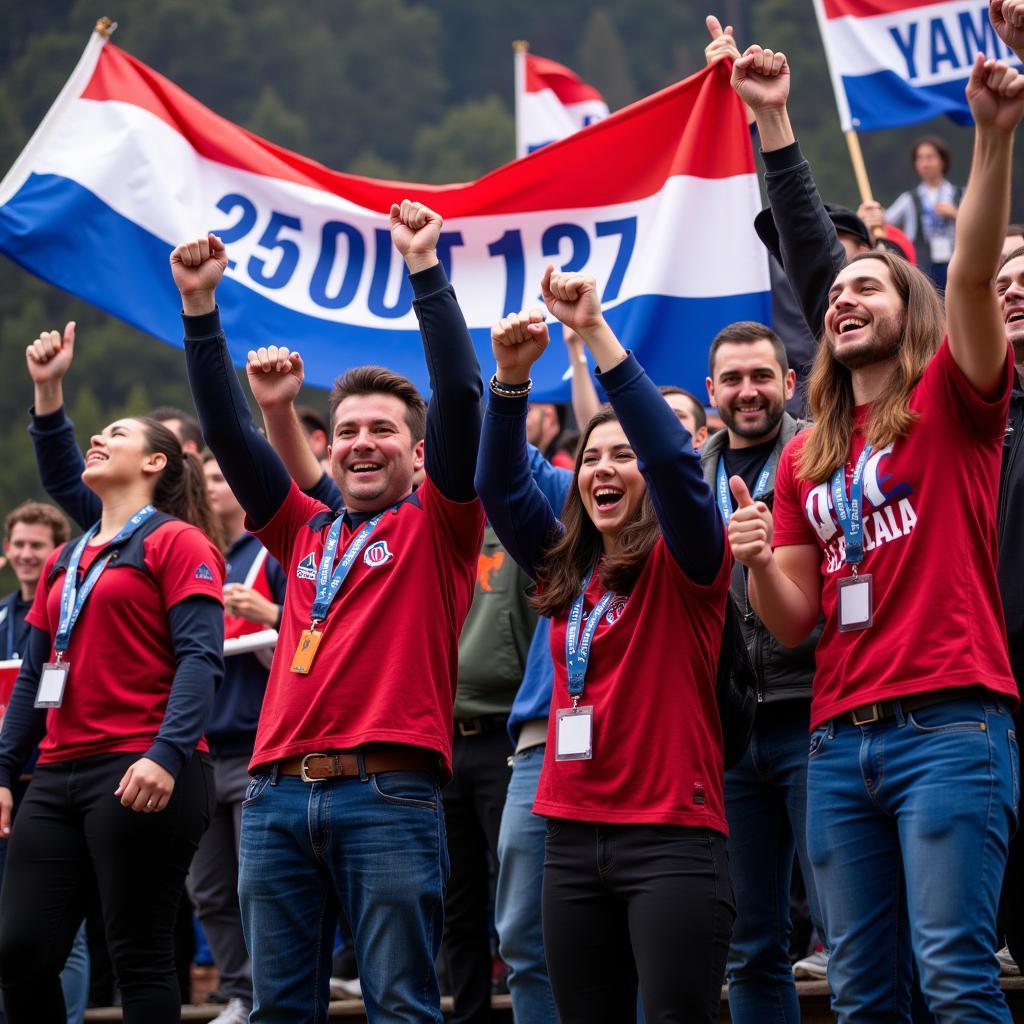 Yamal Fans Celebrating the 25 of 127 Achievement