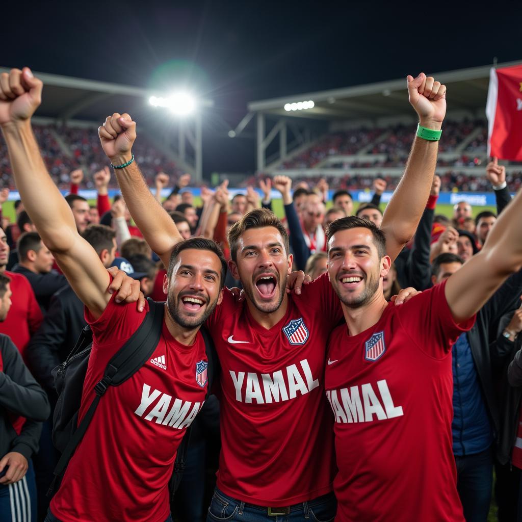 Yamal Fans Celebrating a Victory