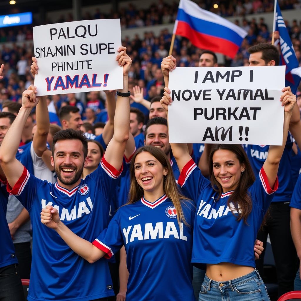 Yamal Fans Celebrating