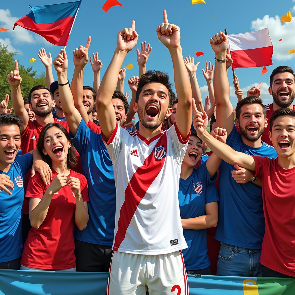 Yamal Fans Celebrating a Goal