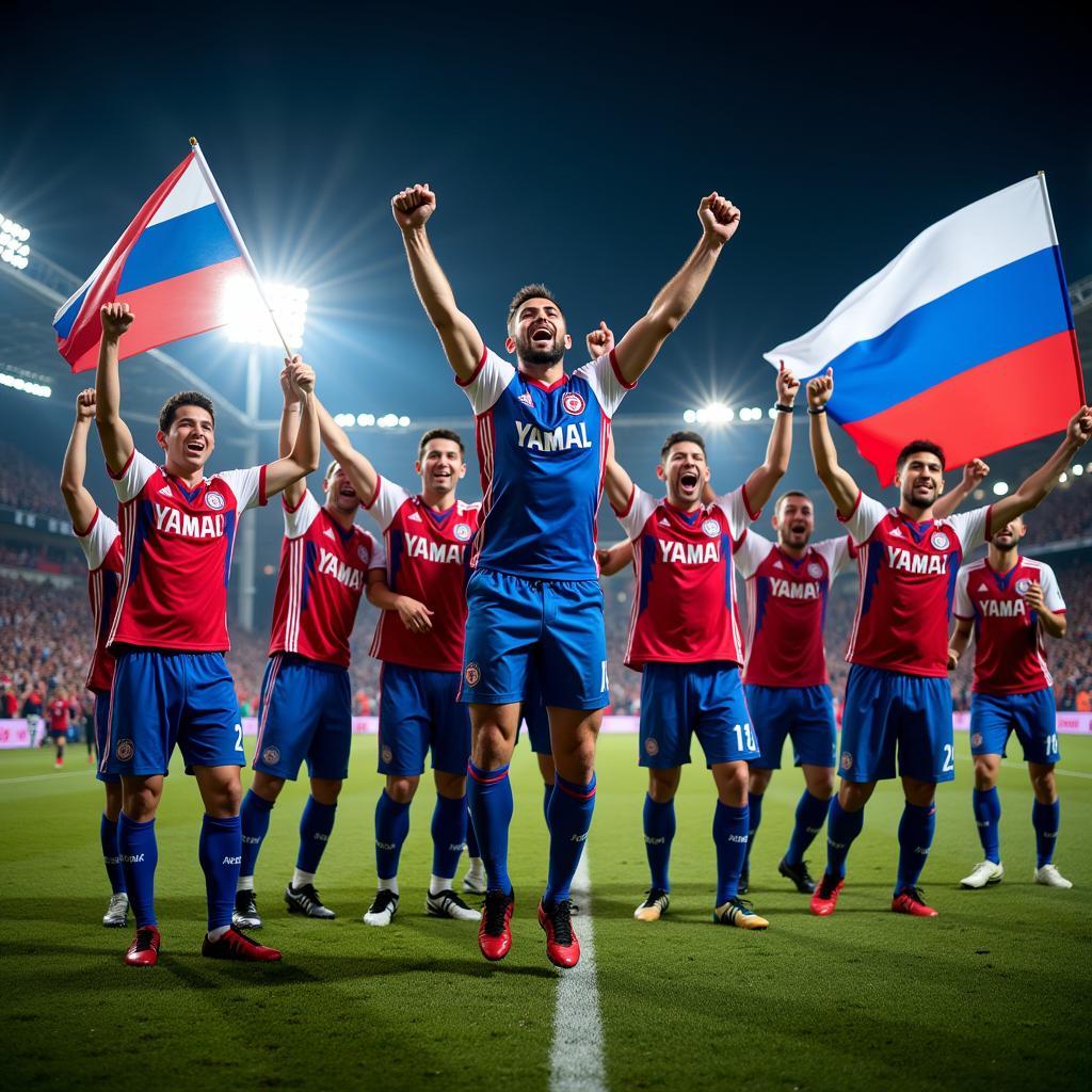 Yamal Fans Celebrating a Goal