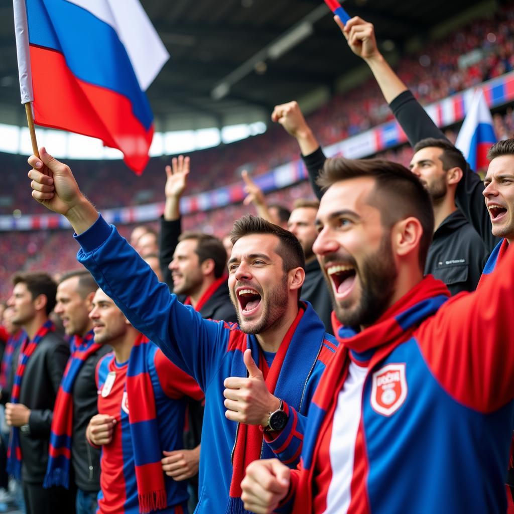 Yamal Fans Celebrating Victory in Stadium